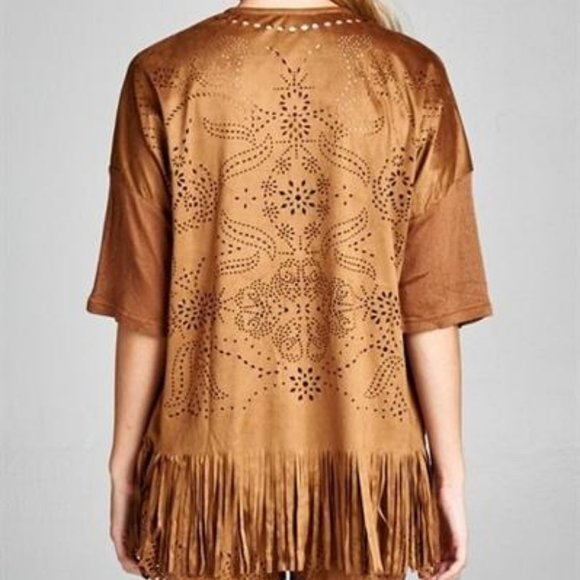 Fringe Laser Cut Kimono Cowgirl Stagecoach Festiva - Picture 2 of 7